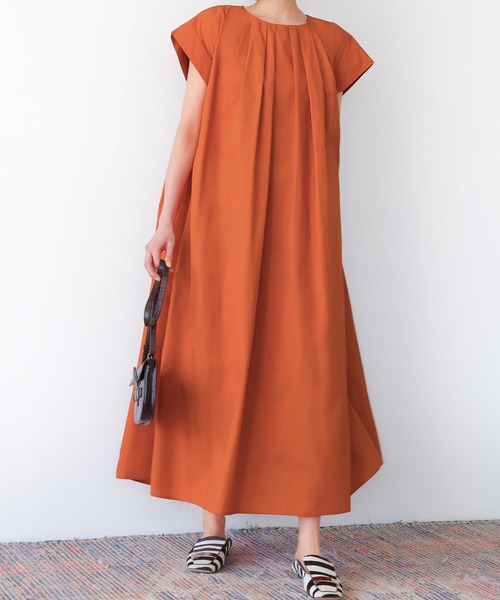 ELFRANK ワンピース Aラインタックロングワンピース : ZOZOTOWN