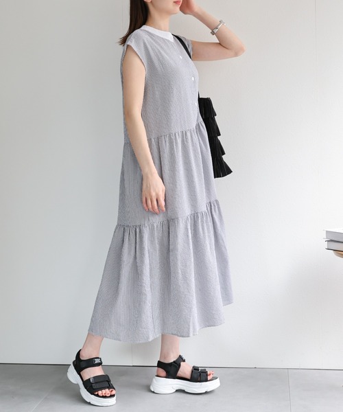 【Love & Roses】【日本未入荷】半袖 Tシャツ ティアード ワンピ フラワーレース×フリル付きティアードシャツワンピース