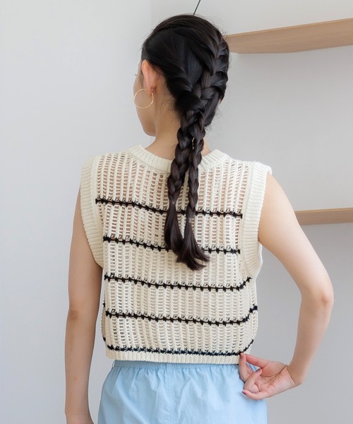 【HIROKOBIS】 サマーニット  ベスト  ジレ  11号 HIROKOBIS】 サマーニット ベスト ジレ 11号 HIROKO BIS