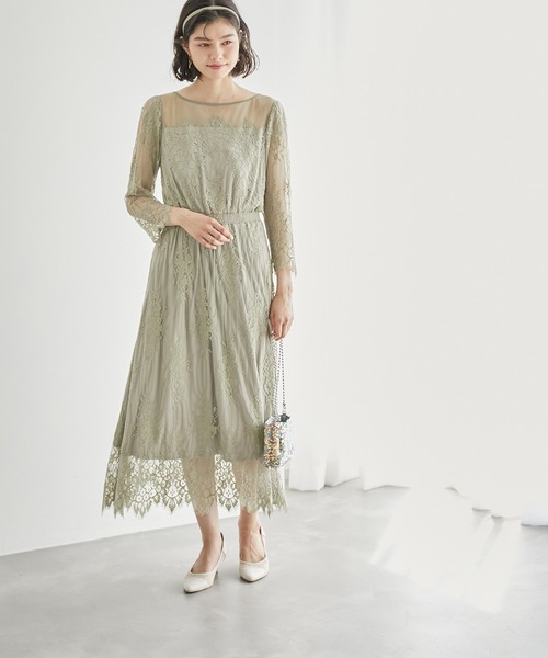 【Mon E’toile/モンエトワール】プリーツコンビレースDress 一部店舗限定】【Mon E'toile/モンエトワール】プリーツコンビ