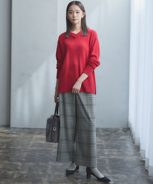 【WEB限定】ウールカシミヤミックスVネック ニット WEB限定】ウールカシミヤミックスVネック ニット / 組曲