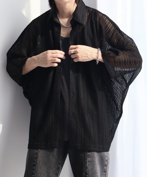 【BLACK】シアー ドルマン シャツ シアードルマンシャツ｜OUTLET / アウトレット
