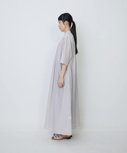 cottonlinen　ワンピース LOISIR ワンピース コットンシルクボイルギャザー使いワンピース