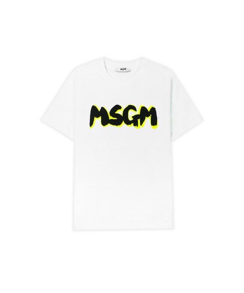 MSGM KIDS tシャツ NEWブラッシュストローク WロゴTシャツ