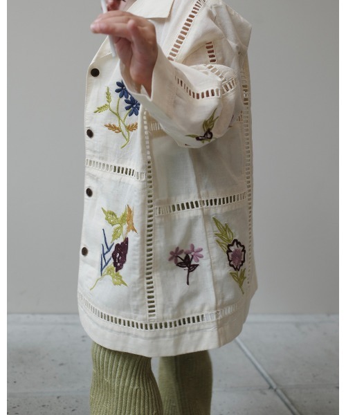 todayful kids 刺繍パッチワークシャツ todayful kids 刺繍パッチワークシャツ