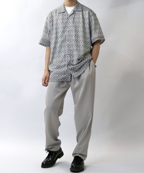 BAL 21SS カレッジ 羊柄オープンカラーシャツ marka - TUMBLED WOOL TROPICAL OPEN COLLAR SHIRT S/S
