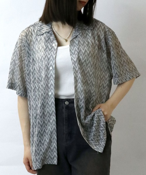 BAL 21SS カレッジ 羊柄オープンカラーシャツ BAL 21SS カレッジ 羊柄オープンカラーシャツ