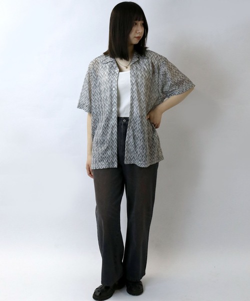 BAL 21SS カレッジ 羊柄オープンカラーシャツ BAL 21SS カレッジ 羊柄オープンカラーシャツ