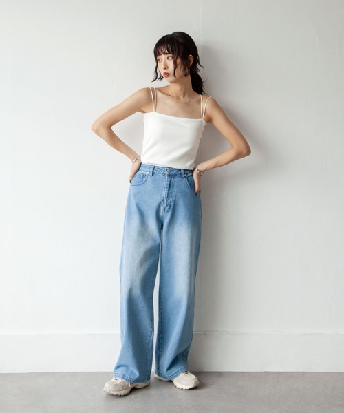 d.i.a. スタッズ付き青キャミソール シルクタフタチェック キャミソールトップス｜トゥモローランド 公式通販