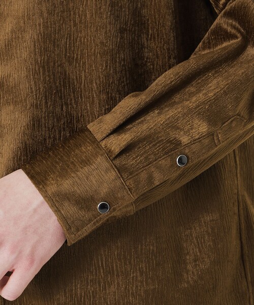 nowos コットンベロアシャツ WESTSEA（ウエストシー） シャツ ベロア ルーズサイズ オープンカラー