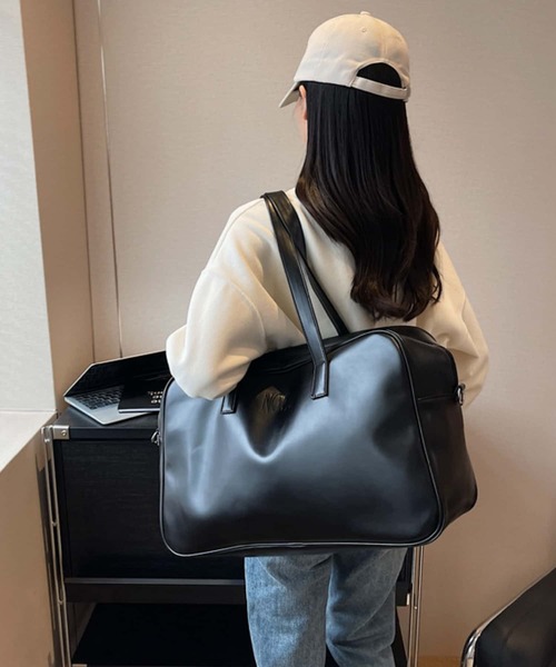 LA VORAGINE ボストンバッグ 大容量2WAY スクエアボストンバッグ
