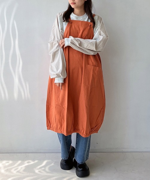 AS KNOW AS（アズノゥアズ） ワンピース バルーンエプロンワンピ―ス