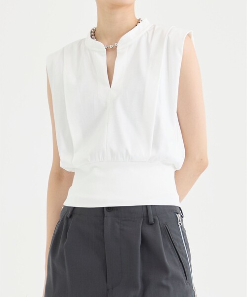 tシャツ 「STUDIOUS/ステュディオス」スーピマコットンスキッパートップス/ウエストマーク/スタイルUP/ウォッシャブル レディース
