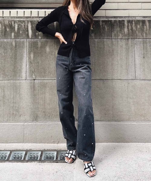 esutoreja エストレジャ　デニム　M 新品 esutoreja ジーンズ デニム デニムパンツ ハートスタッズデニム