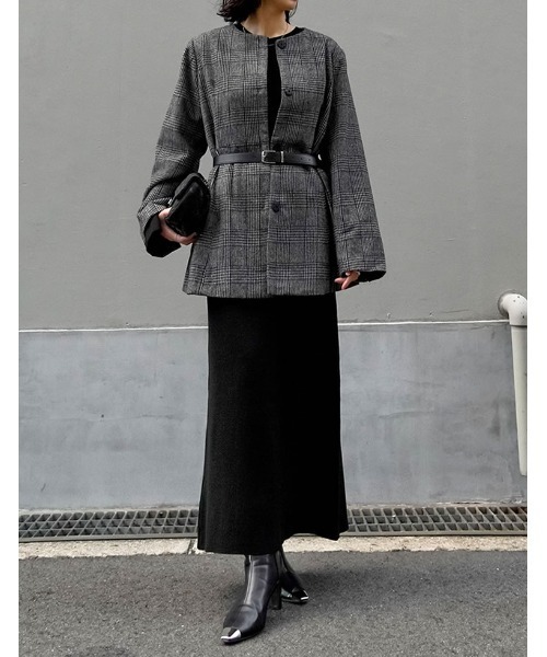 Re:EDIT（リエディ） ジャケット ノーカラージャケット 「低身長サイズ