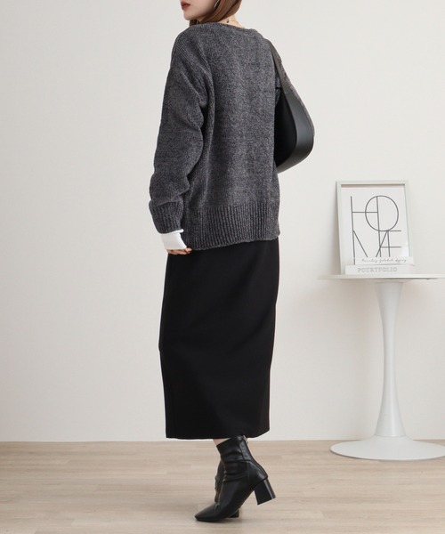 美品Rene36ベロアニット長袖カーディガン FUNALIVE（ファンアライブ） カーディガン AveAngeiina ベロアモール