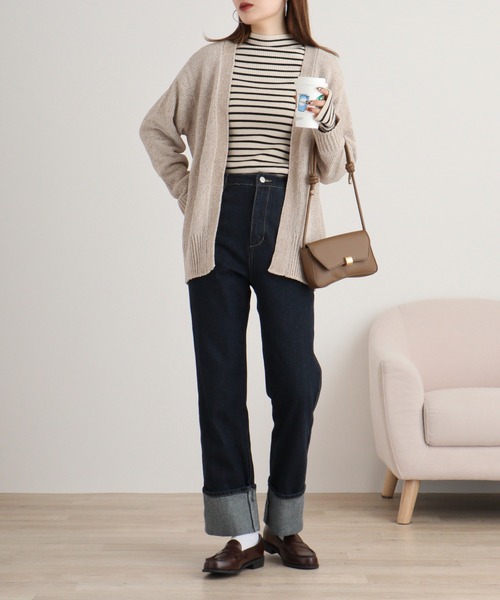 美品Rene36ベロアニット長袖カーディガン FUNALIVE（ファンアライブ） カーディガン AveAngeiina ベロアモール