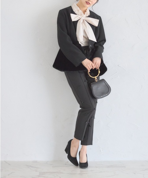 tocco closet（トッコ クローゼット） ノーカラーコート コート ファー