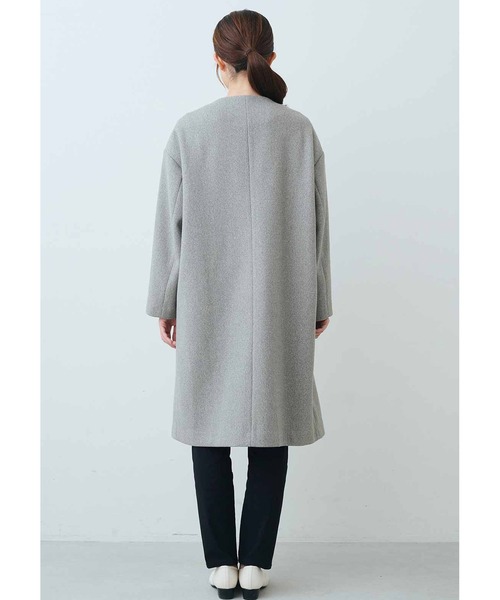 【美品】セリーヌ　レディース　ロング　ショート　コート　グレー　フリーサイズ 美品】セリーヌレディースロングショートコートグレーフリーサイズ