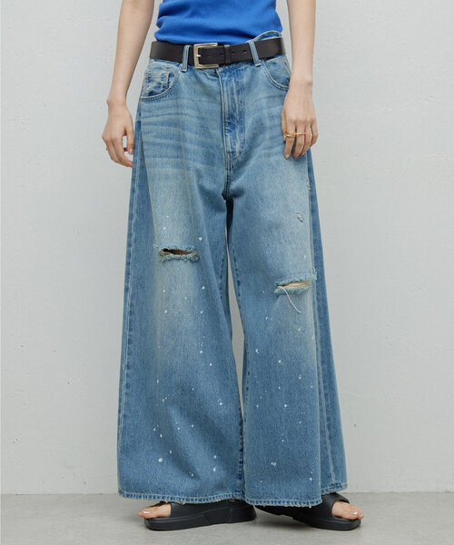 GALLARDAGALANTE」 ダメージ加工デニムパンツ 0 ブルー レディース