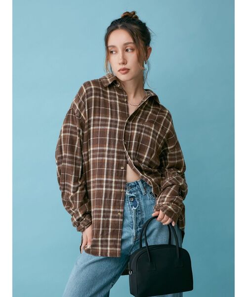 ungrid♡チェックシャツ Ungrid（アングリッド） ブラウス シャツ ビッグルーズチェックシャツ
