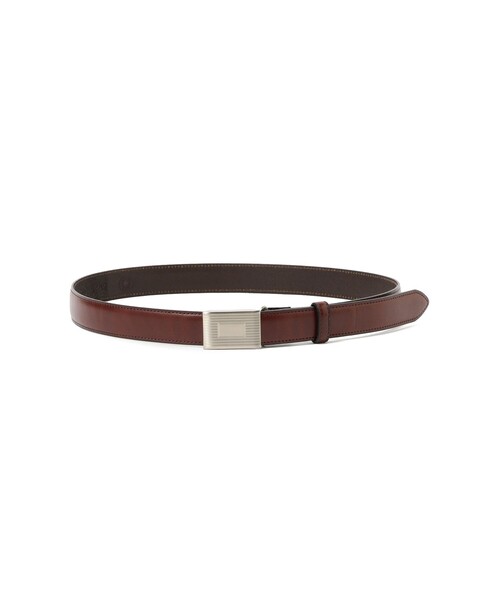 プレートベルト ブラウン メタルバックル デカバックル plate belt y1876-2.jpg