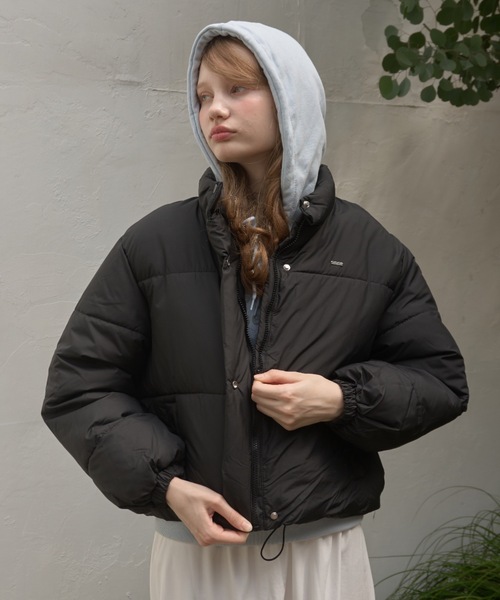 極美品☆スタンドカラードロストショートダウンジャケット　黒 Birthday room（バースデイルーム） ダウンコート ダウンジャケット