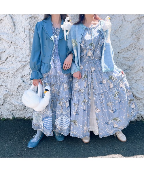 PINK HOUSE ワンピース SWAN LAKEプリントワンピース : ZOZOTOWN