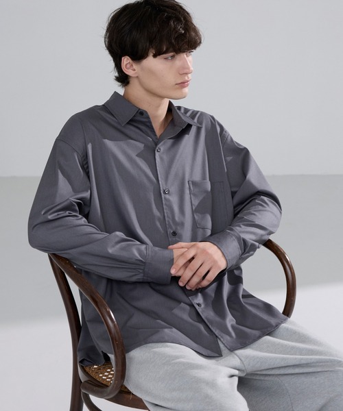 LUENNA シャツ Wide Collar Loose Fit Shirt /ワイドカラー ルーズ
