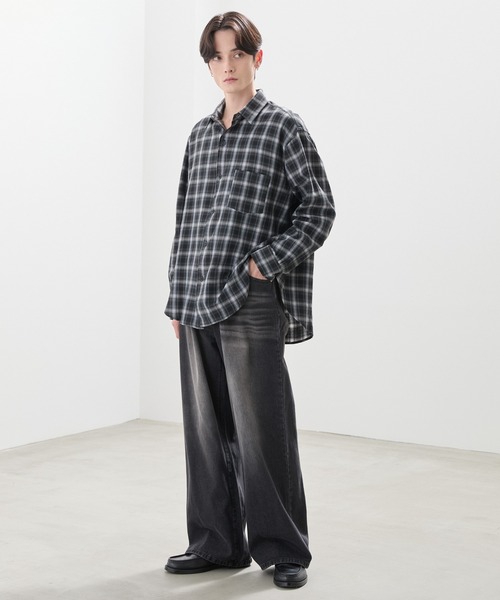 LUENNA シャツ Wide Collar Loose Fit Shirt /ワイドカラー ルーズ