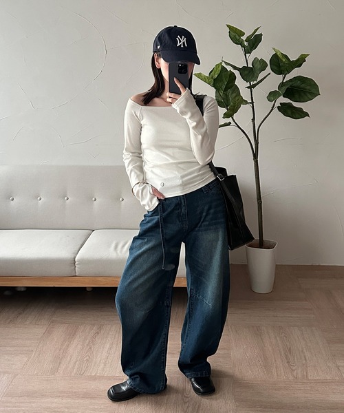 デニム・ジーパン HUECLOSET Curve Denim Pants (2color) BBU786 curve denim pants/2color/2size（setup対応） | F A S