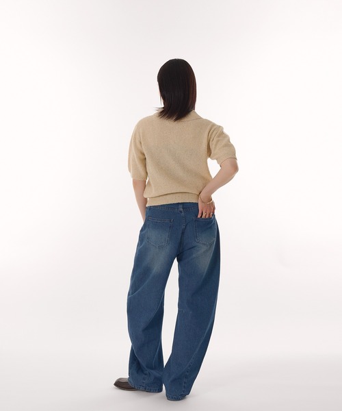 MUHET ジーンズ デニム デニムパンツ belted curve denim pants