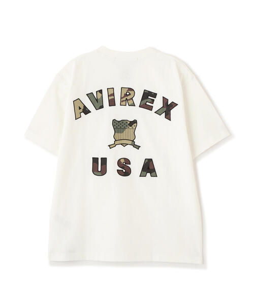 残り僅か！【AVIREX/アヴィレックス】迷彩ロゴ Tシャツ 限定 AVIREX アヴィレックス 迷彩半袖T FLYOVER フライオーバー