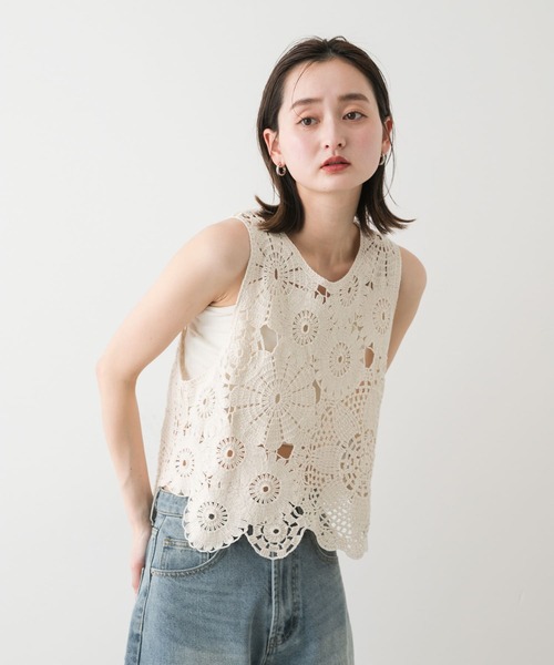 アーバンリサーチ　レースジレ　ベスト SENSE OF PLACE by URBAN RESEARCH ベスト ジレ レース
