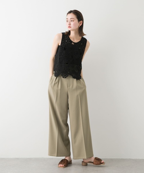 アーバンリサーチ　レースジレ　ベスト URBAN RESEARCH ベスト ジレ パッチワークレーストップス