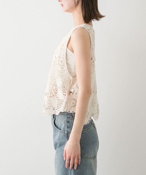 アーバンリサーチ　レースジレ　ベスト SENSE OF PLACE by URBAN RESEARCH ベスト ジレ レース