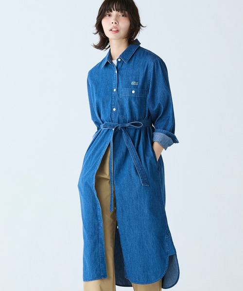 LACOSTE（ラコステ） シャツワンピース ウエストベルト デニムシャツ