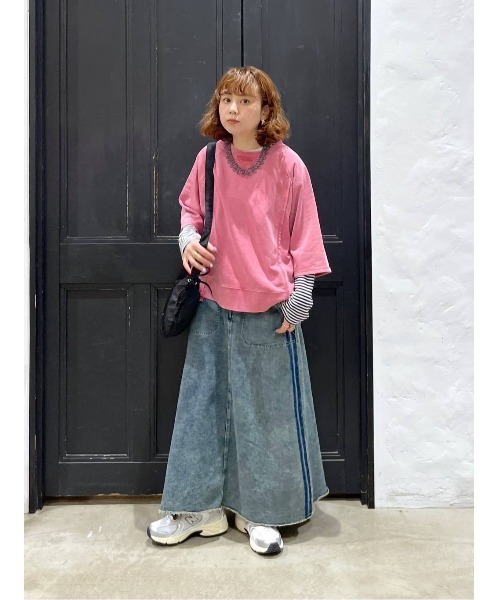 niko and… tシャツ ミニ裏毛7分袖プルオーバー レディース