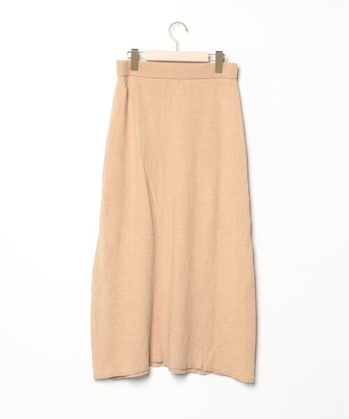 「three dots」 ニットスカート M ベージュ レディース_画像2