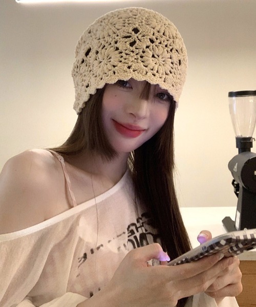 ニット帽 ニットキャップ クロシェ シングルハット レディース