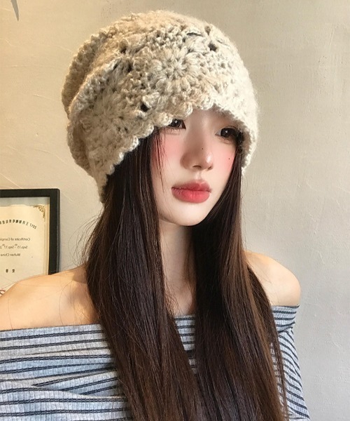 ニット帽 ニットキャップ クロシェ シングルハット レディース