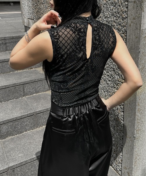 LVEU. tシャツ 「LVEU.」レースデザインノースリーブボディスーツ