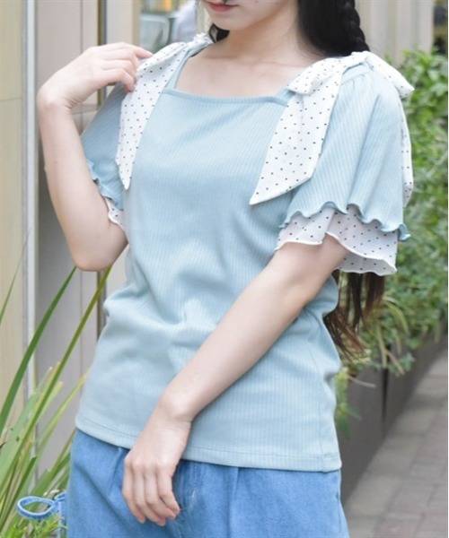 М　アクシーズファム　ビッグリボン　カットソー　半袖 axes femme tシャツ ビッグリボンプルオーバー レディース