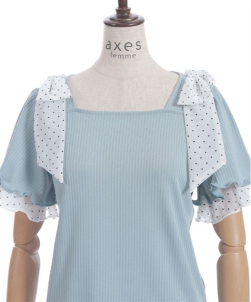 М　アクシーズファム　ビッグリボン　カットソー　半袖 ビッグリボンプルオーバー（Tシャツ/カットソー）｜axes femme