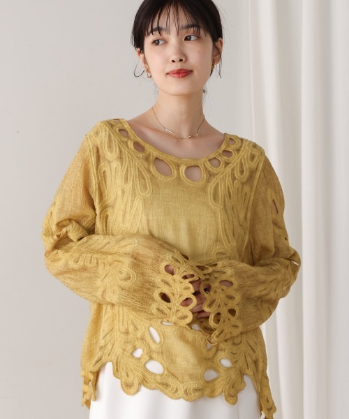 Bou Jeloud tシャツ エンブロイダリーブラウス レディース