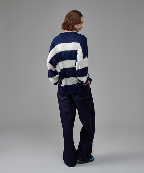 「ONCILY」 長袖ニット LARGE ネイビー メンズ_画像3