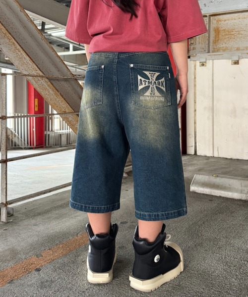 ATMARK ワイドパンツ ジーンズ 「2サイズ展開 / UNISEX 」ダブルニー
