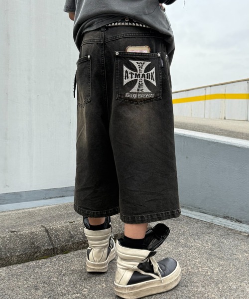ATMARK ワイドパンツ ジーンズ 「2サイズ展開 / UNISEX 」ダブルニー