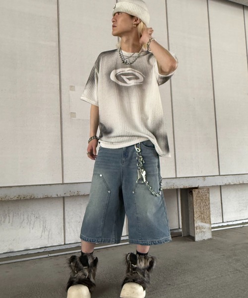 ATMARK ワイドパンツ ジーンズ 「2サイズ展開 / UNISEX 」ダブルニー