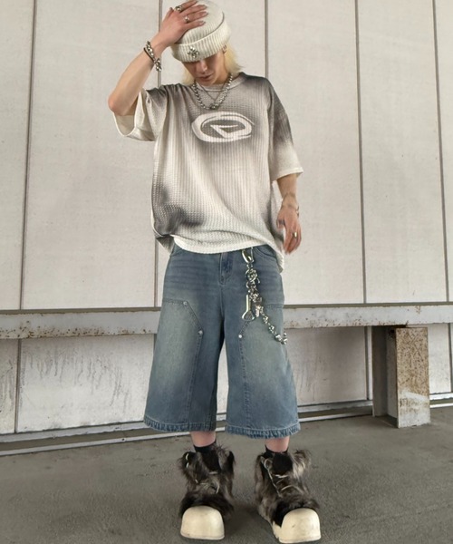 ATMARK ワイドパンツ ジーンズ 「2サイズ展開 / UNISEX 」ダブルニー